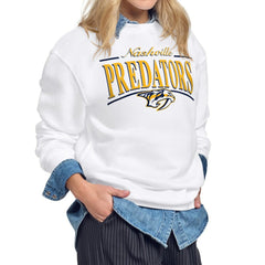 Nashville Predators Starter Women's Arch Stripe Fleece Sweatshirt