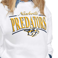 Nashville Predators Starter Women's Arch Stripe Fleece Sweatshirt