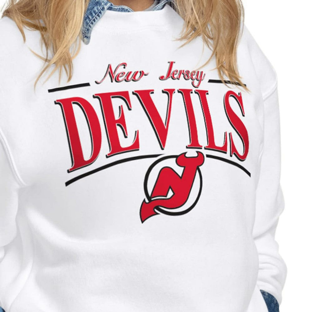 New Jersey Devils Starter Women's Arch Stripe Fleece Sweatshirt