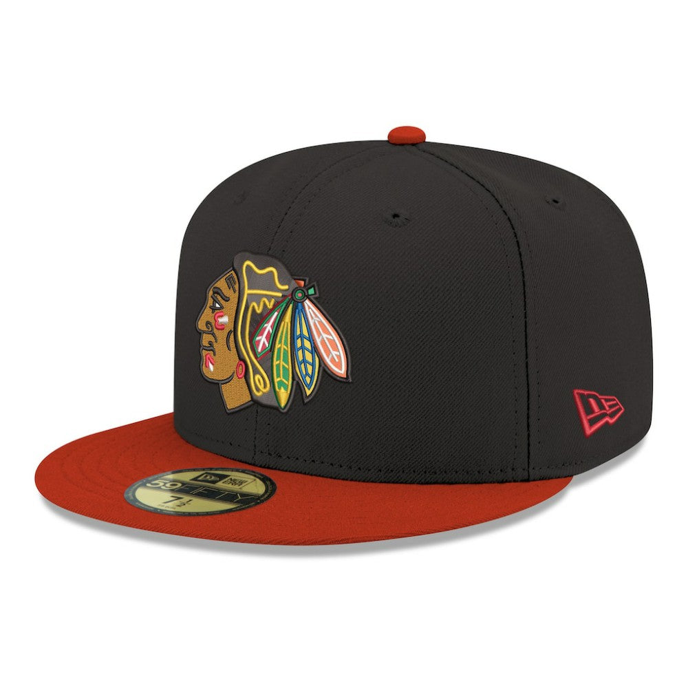 Chicago Blackhawks New Era Core Logo Two-Tone 59FIFTY Fitted Hat
