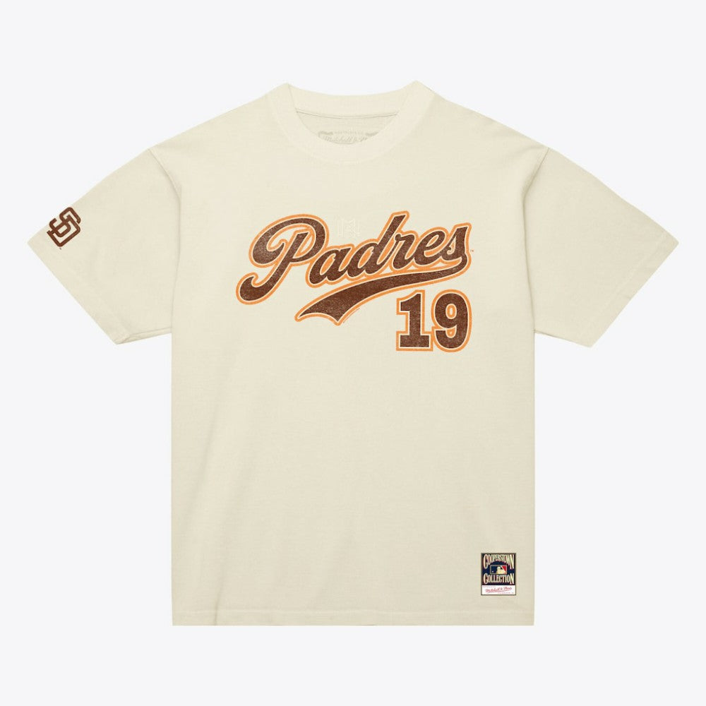 Tony Gwynn San Diego Padres Cooperstown Collection Throwback Name & Number T-Shirt - Cream | Mitchell & Ness