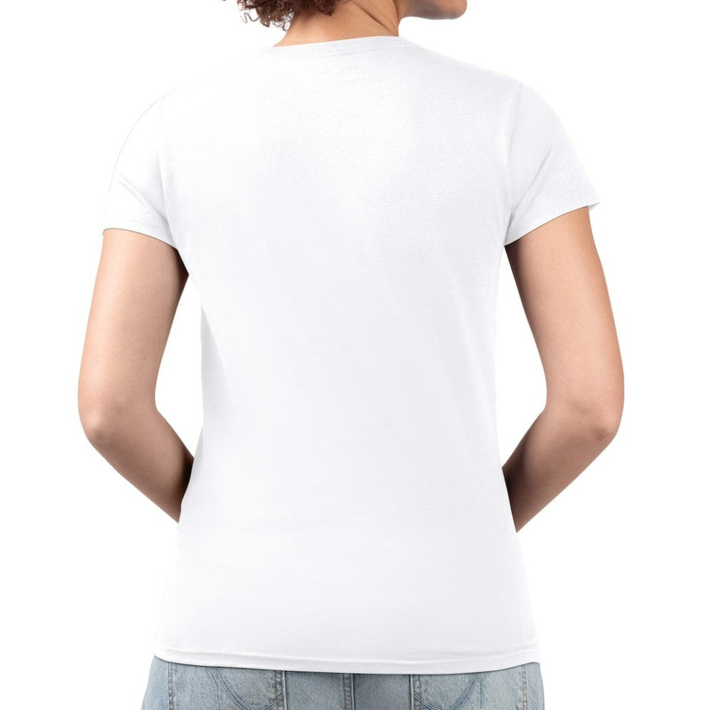 Los Angeles Dodgers G-III 4Her by Carl Banks Women's Metallic Drop Lightweight V-Neck T-Shirt - White