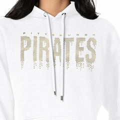 Pittsburgh Pirates G-III 4Her by Carl Banks Women's Metallic Drop Fleece Hoodie - White