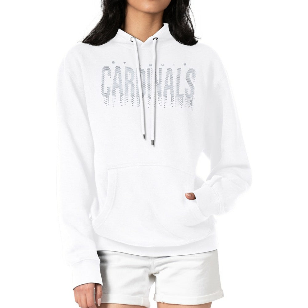 St. Louis Cardinals G-III 4Her by Carl Banks Women's Metallic Drop Fleece Hoodie - White