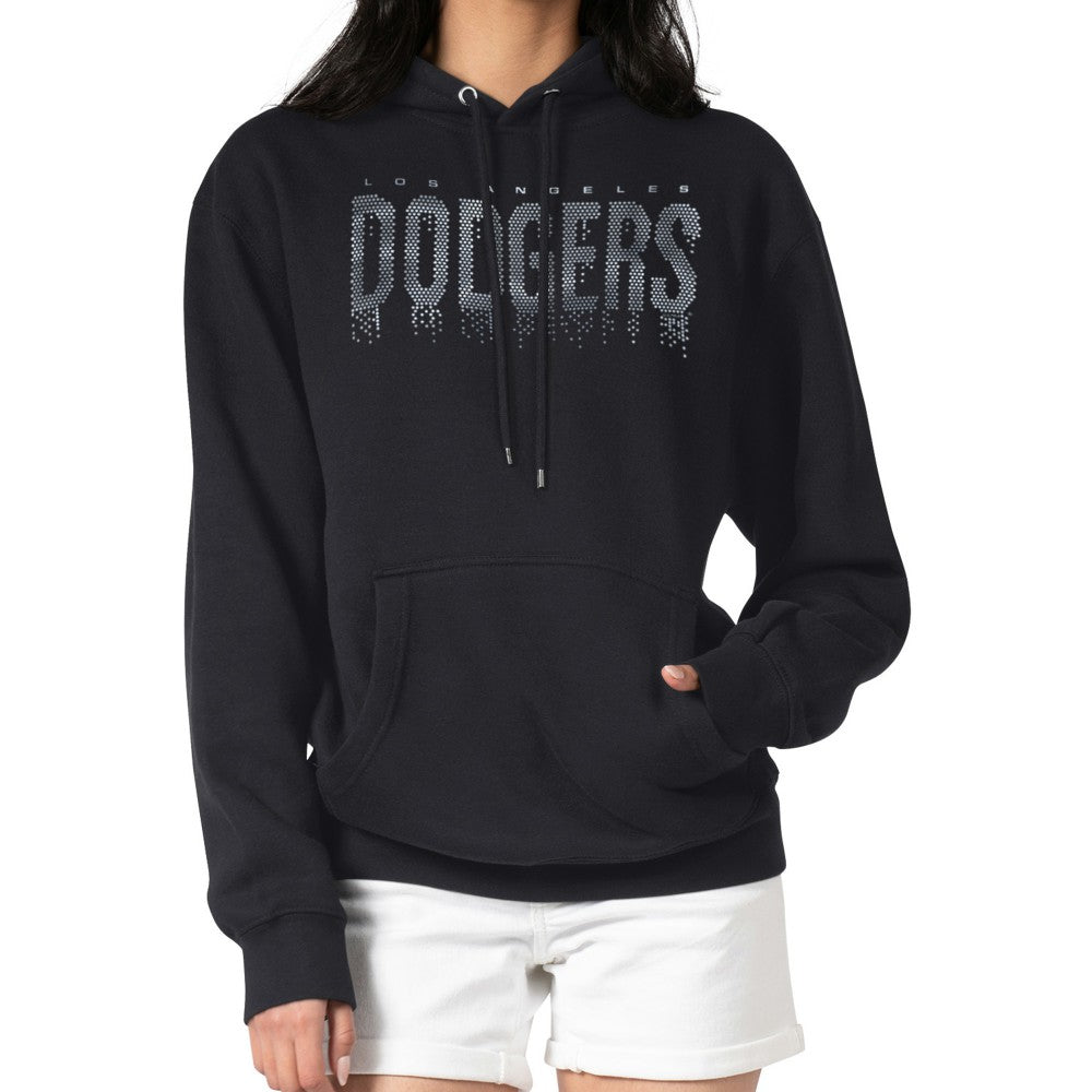 Los Angeles Dodgers G-III 4Her by Carl Banks Women's Metallic Drop Fleece Hoodie - Black