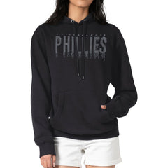 Philadelphia Phillies G-III 4Her by Carl Banks Women's Metallic Drop Fleece Hoodie - Black