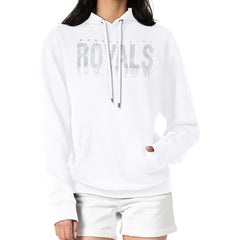 Kansas City Royals G-III 4Her by Carl Banks Women's Metallic Drop Fleece Hoodie - White