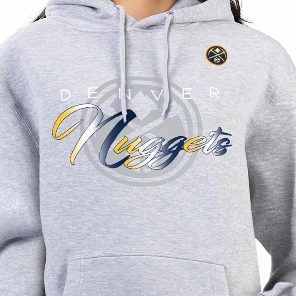 Denver Nuggets G-III 4Her by Carl Banks Women's Shadow Logo Tri-Blend Fleece Hoodie sale - Gray discount