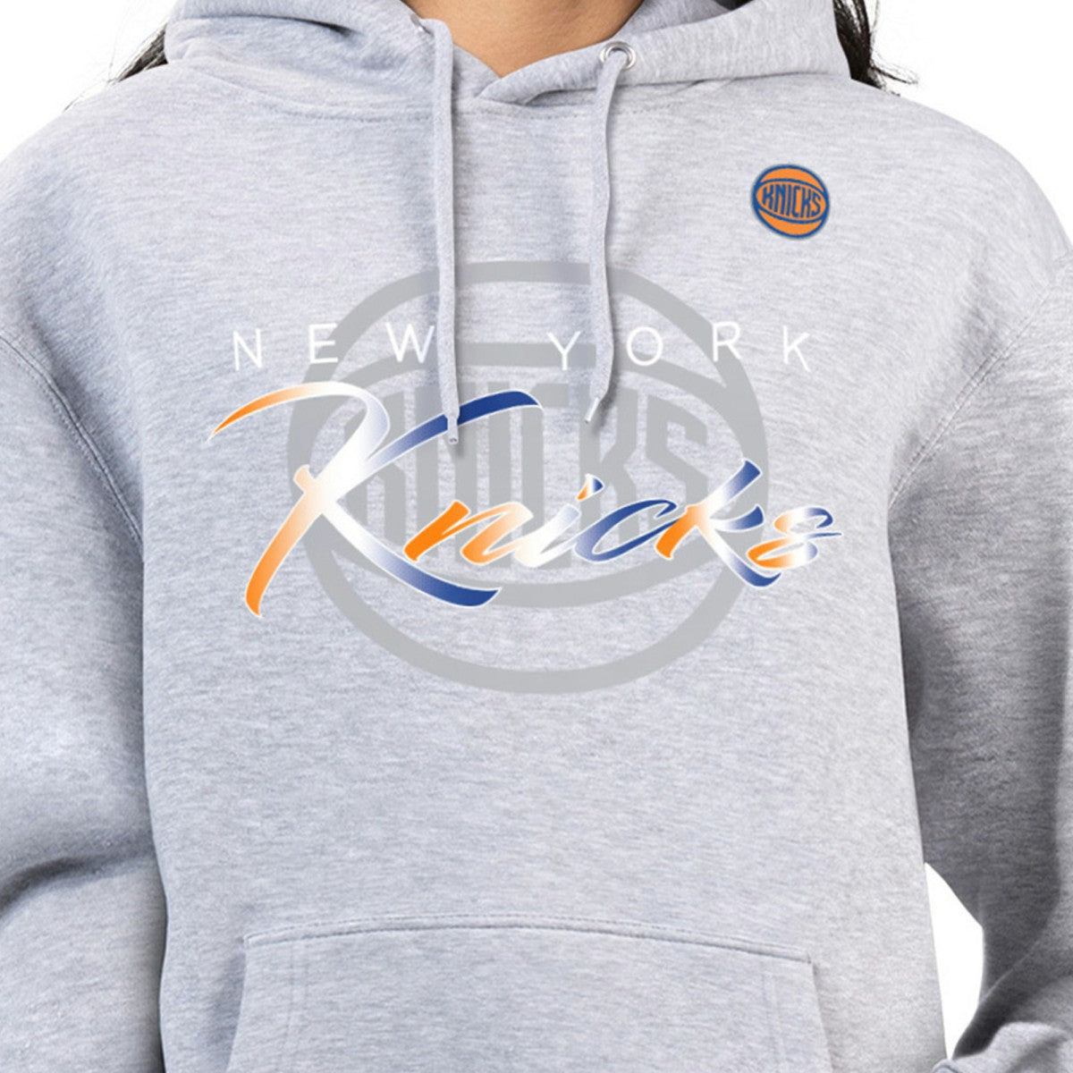New York Knicks G-III 4Her by Carl Banks Women's Shadow Logo Tri-Blend Fleece Hoodie - Gray sale