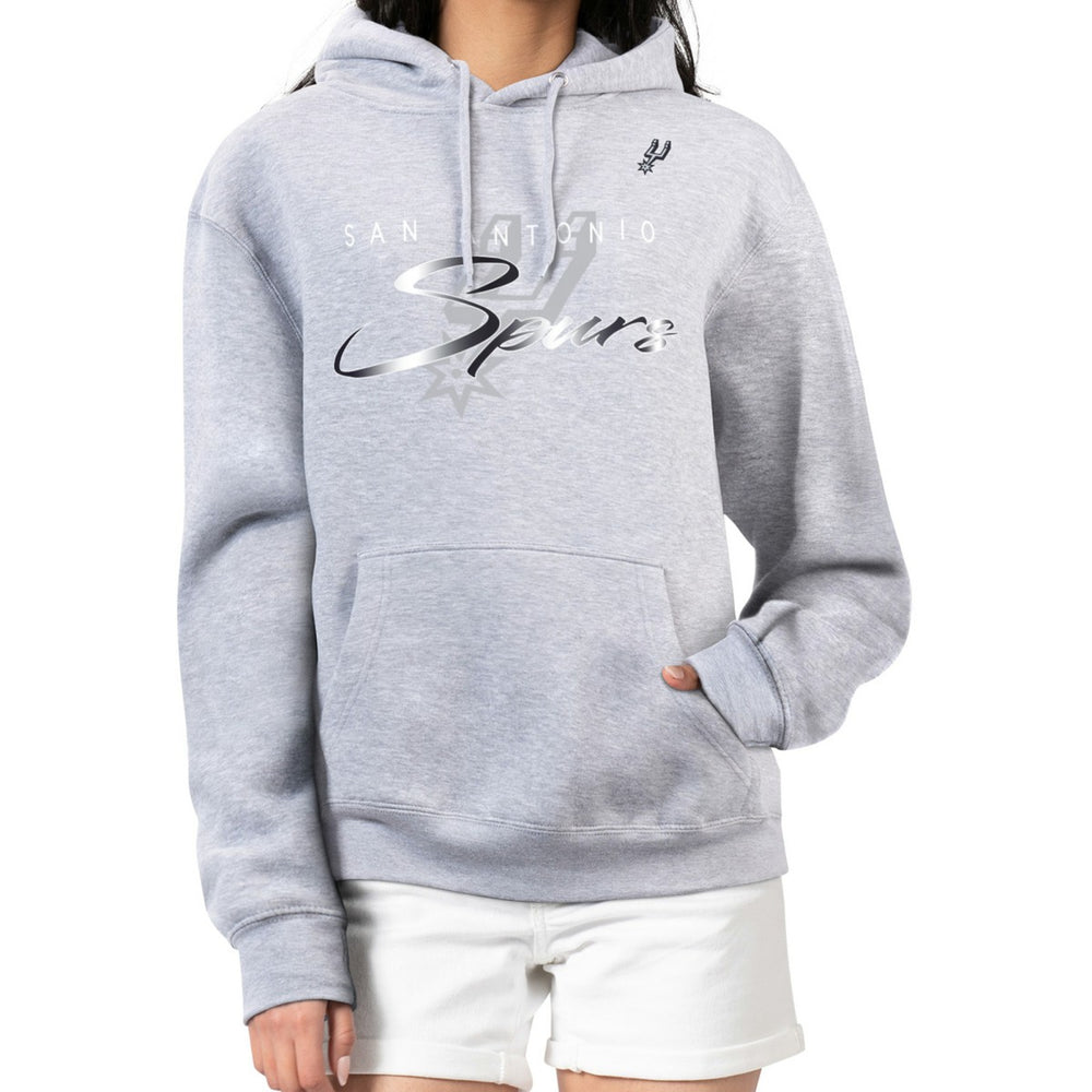 San Antonio Spurs G-III 4Her by Carl Banks Women's Shadow Logo Tri-Blend Fleece Hoodie - Gray outlet