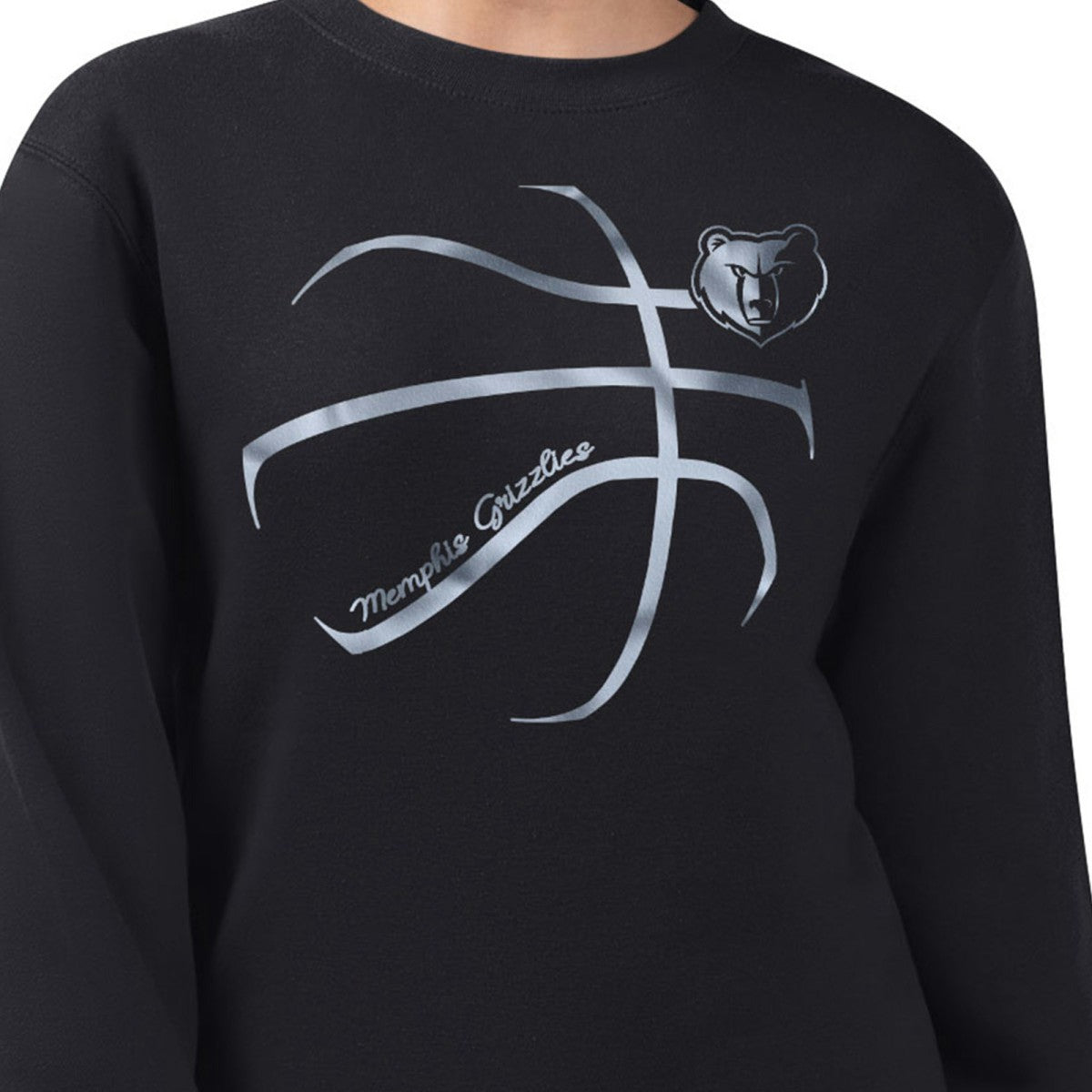 Memphis Grizzlies G-III 4Her by Carl Banks Women's Metallic Print Basketball Sketch Fleece Sweatshirt - Black for sale