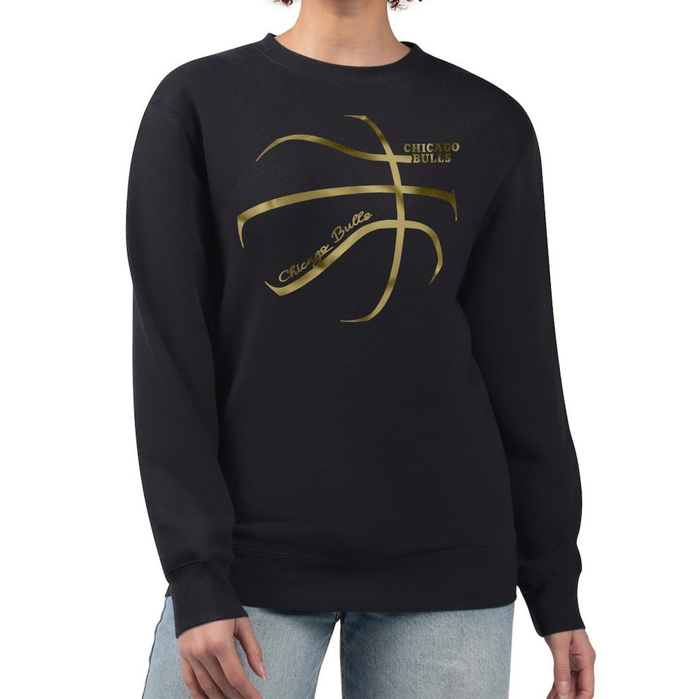 Chicago Bulls G-III 4Her by Carl Banks Women's Metallic Print Basketball Sketch Fleece Sweatshirt sale - Black cheap