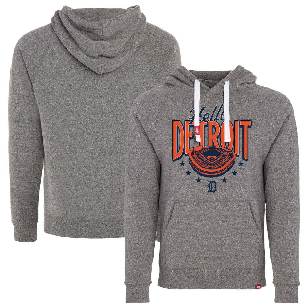Detroit Tigers Sportiqe Unisex Hello Detroit Olsen Tri-Blend Fleece Hoodie - Heather Gray