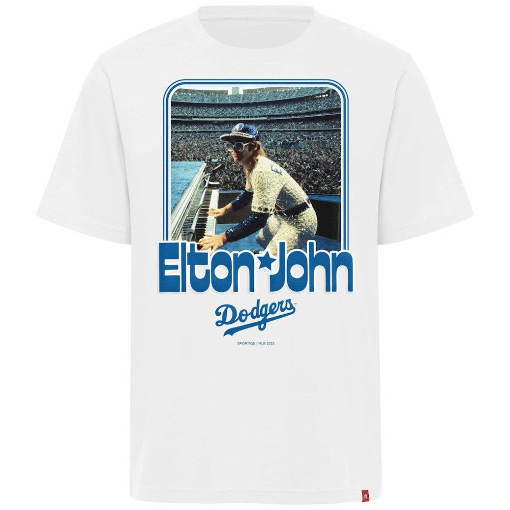 Los Angeles Dodgers x Elton John Sportiqe Unisex  Duke Oversized T-Shirt - White