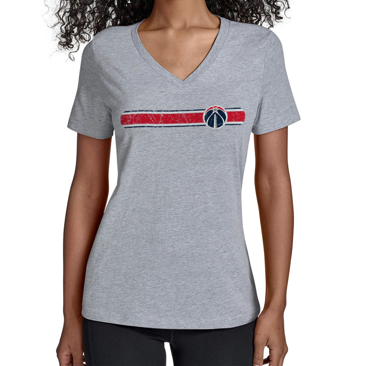 Washington Wizards Starter Women's Team Stripe V-Neck T-Shirt - Gray online