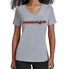 Miami Heat Starter Women's Team Stripe V-Neck T-Shirt - Gray cheap