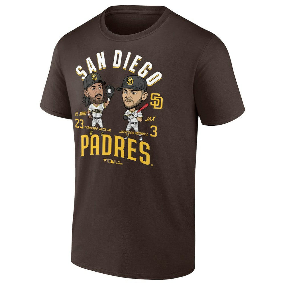 Fernando Tatis Jr. & Jackson Merrill San Diego Padres Player Duo T-Shirt - Brown