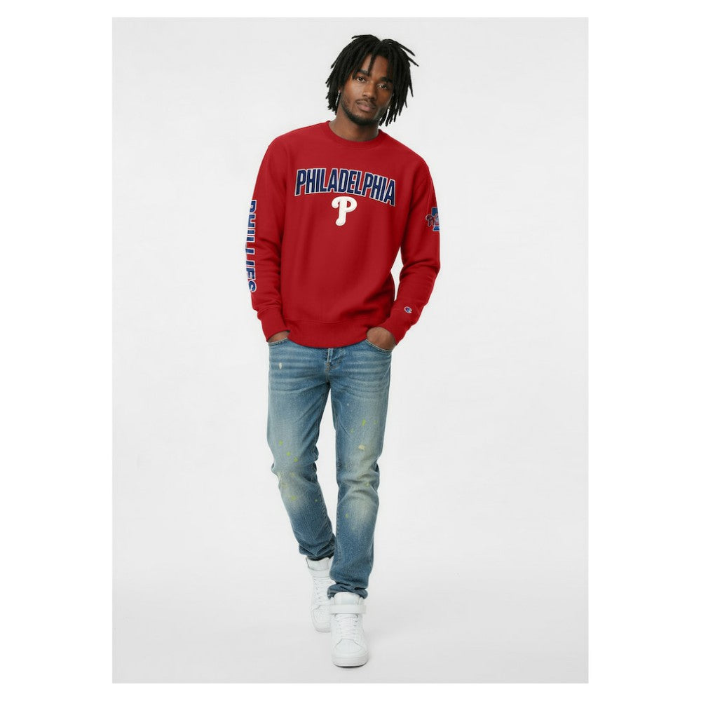 Philadelphia Phillies Champion Reverse Weave Chenille Sweatshirt - Red