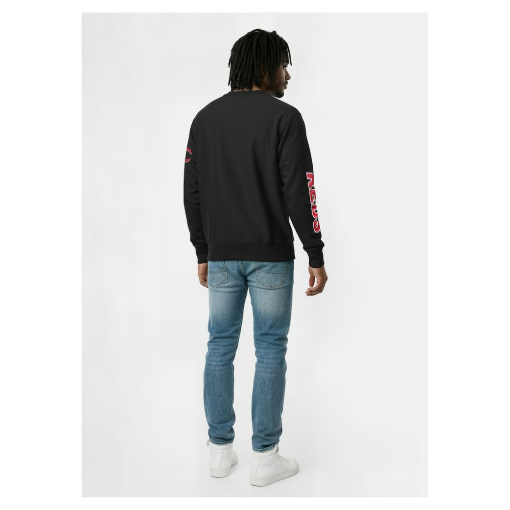 Cincinnati Reds Champion Reverse Weave Chenille Sweatshirt - Black