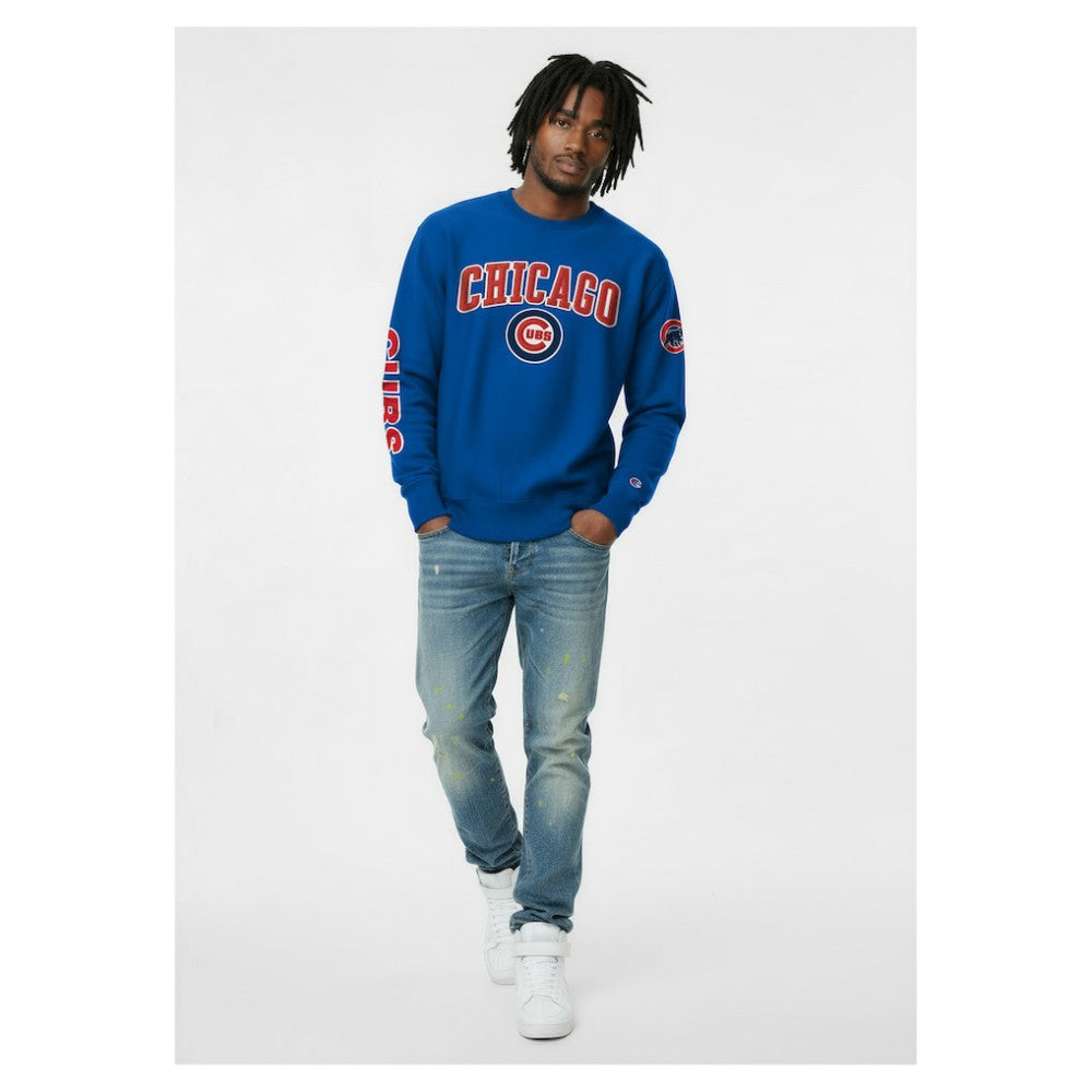 Chicago Cubs Champion Reverse Weave Chenille Sweatshirt - Royal