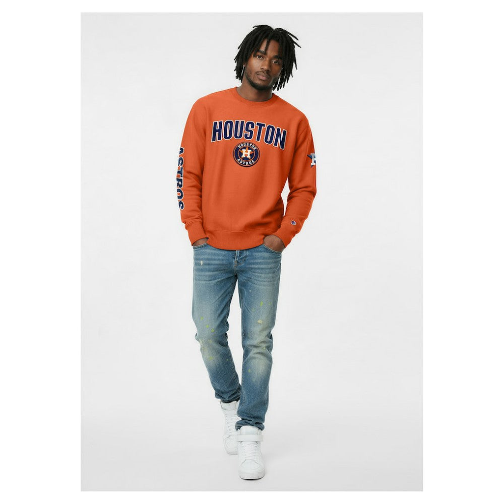 Houston Astros Champion Reverse Weave Chenille Sweatshirt - Orange