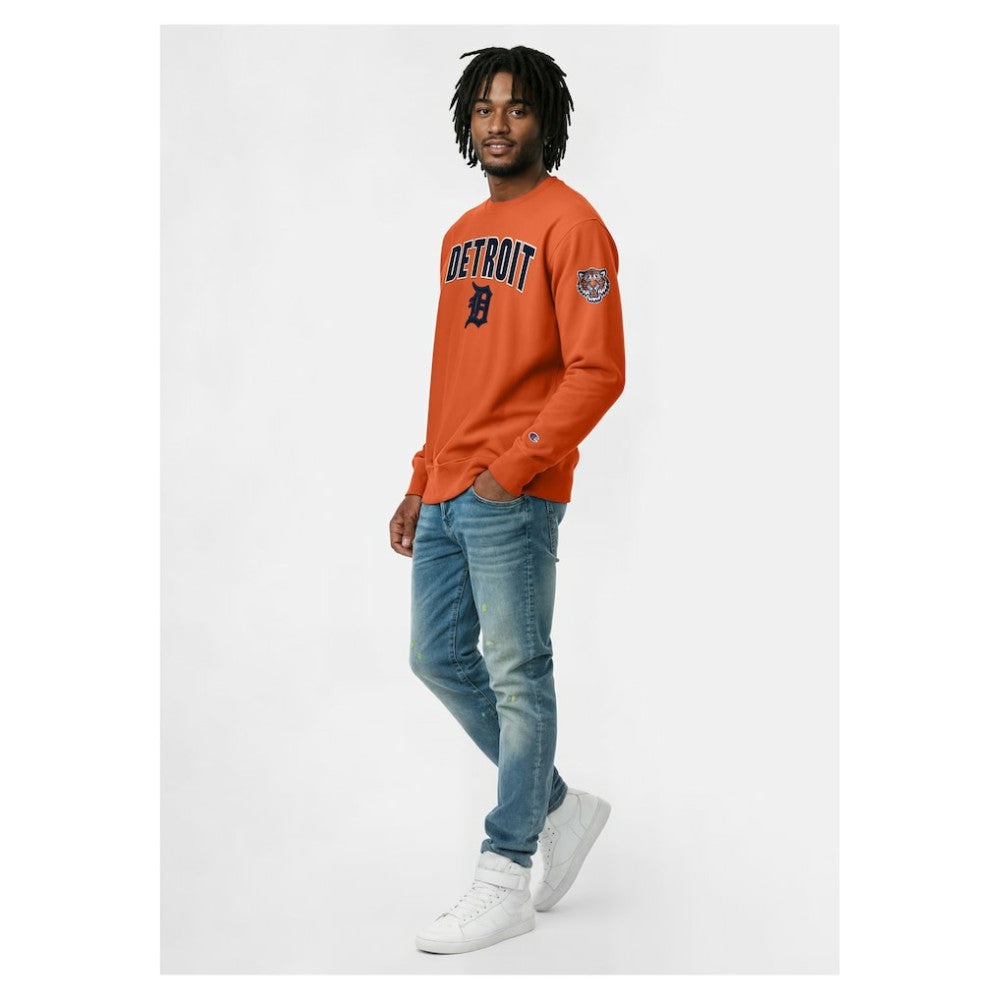 Detroit Tigers Champion Reverse Weave Chenille Sweatshirt - Orange