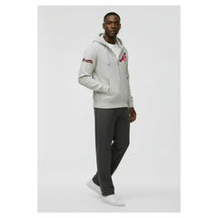 Atlanta Braves Champion Reverse Weave Chenille Full-Zip Hoodie - Gray