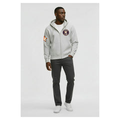 Houston Astros Champion Reverse Weave Chenille Full-Zip Hoodie - Gray