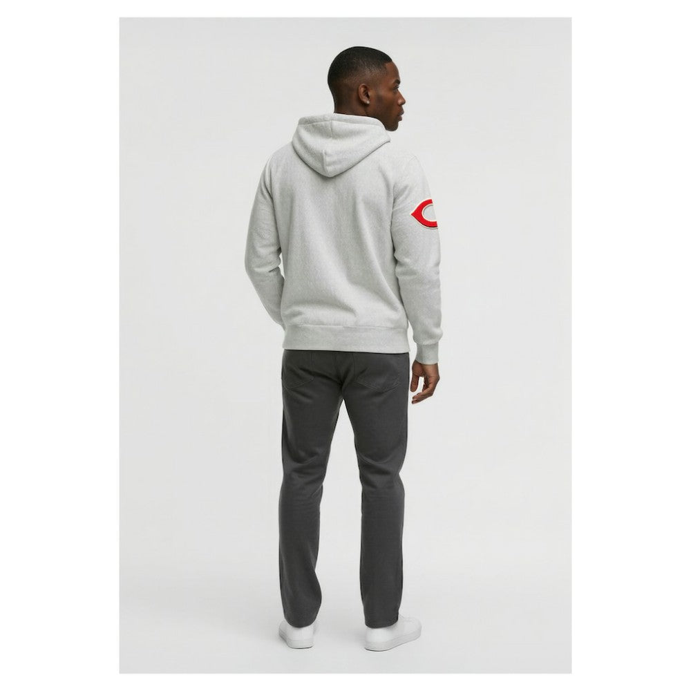 Cincinnati Reds Champion Reverse Weave Chenille Full-Zip Hoodie - Gray