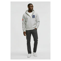 Detroit Tigers Champion Reverse Weave Chenille Full-Zip Hoodie - Gray