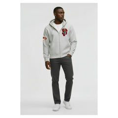 San Francisco Giants Champion Reverse Weave Chenille Full-Zip Hoodie - Gray