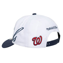 Washington Nationals Unisex XL Script Pro Crown Adjustable Hat - White/Navy | Mitchell & Ness