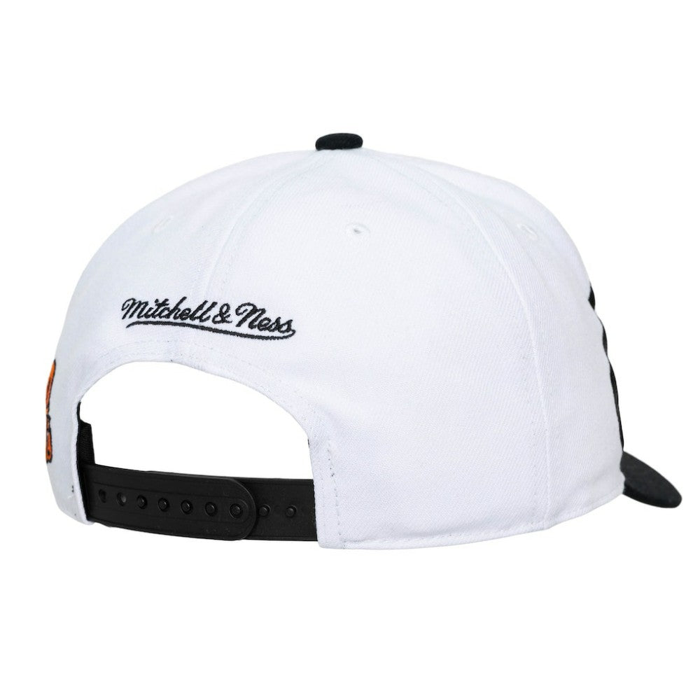 Baltimore Orioles Unisex XL Script Pro Crown Snapback Hat - White/Black | Mitchell & Ness