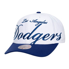 Los Angeles Dodgers Unisex XL Script Pro Crown Snapback Hat - White/Royal | Mitchell & Ness