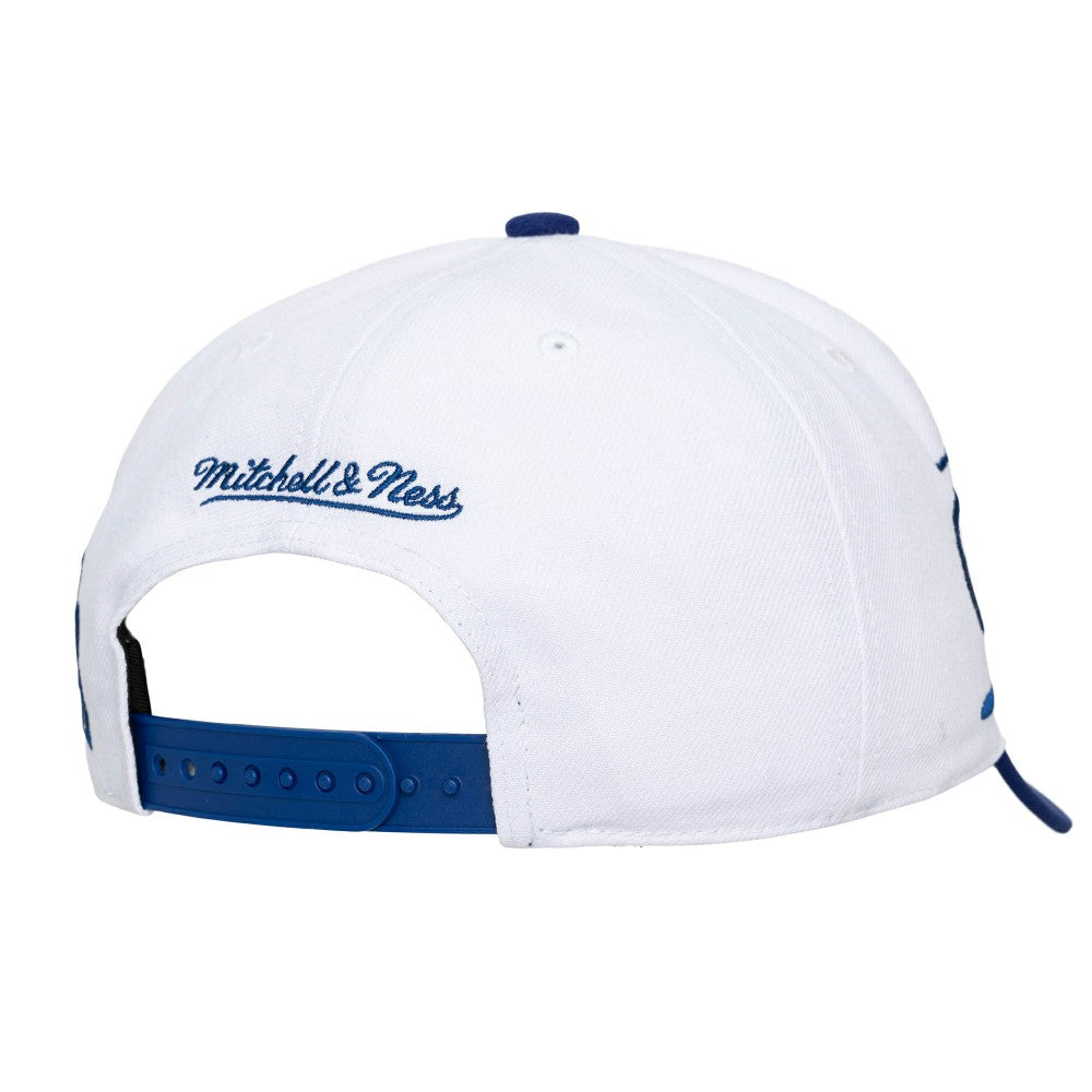 Los Angeles Dodgers Unisex XL Script Pro Crown Snapback Hat - White/Royal | Mitchell & Ness