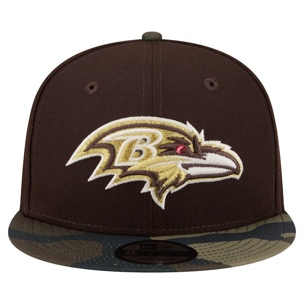 NFL Baltimore Ravens Adult Burnt Wood Camo 9FIFTY Snapback Hat