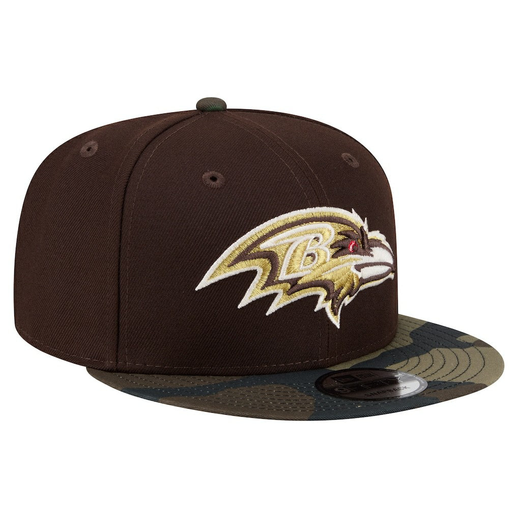 NFL Baltimore Ravens Adult Burnt Wood Camo 9FIFTY Snapback Hat