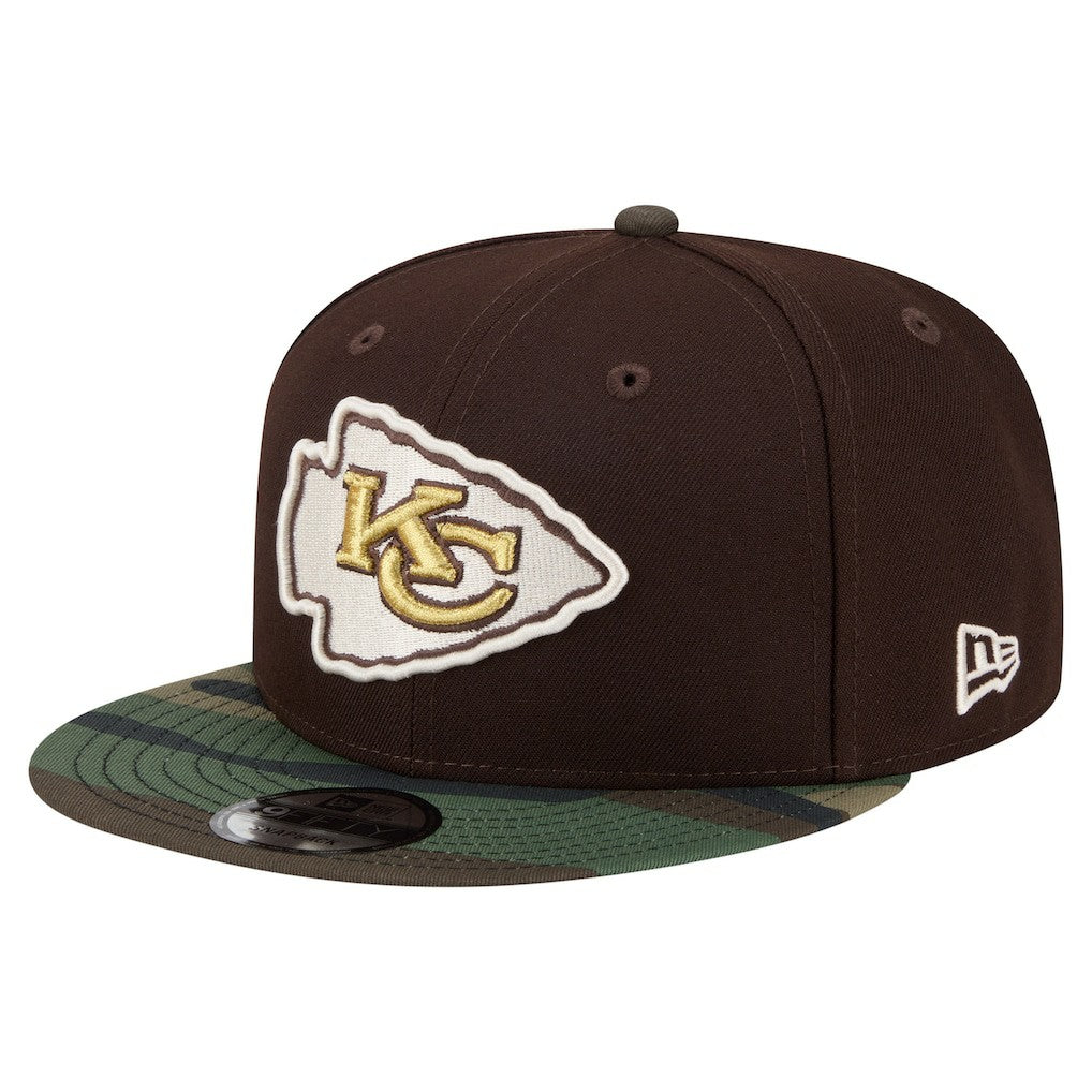 NFL Kansas City Chiefs Adult Burnt Wood Camo 9FIFTY Snapback Hat