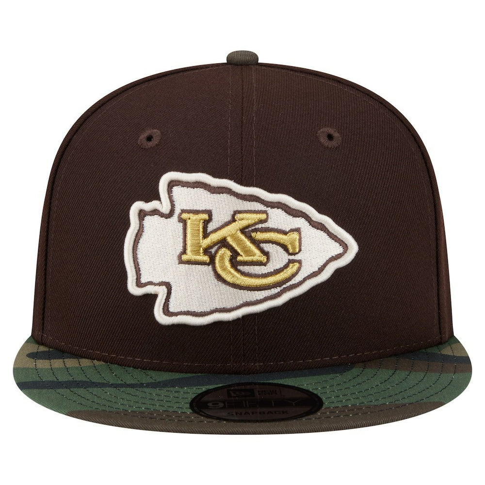 NFL Kansas City Chiefs Adult Burnt Wood Camo 9FIFTY Snapback Hat