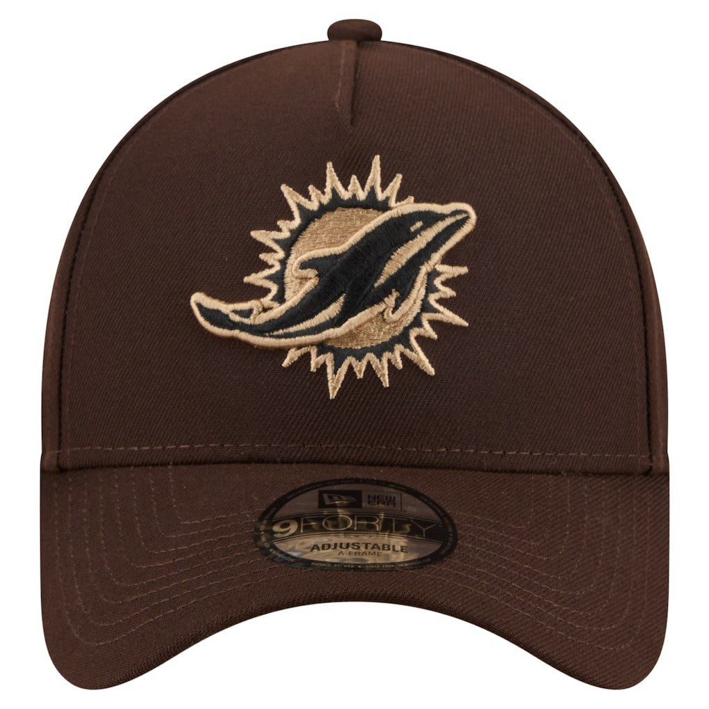 NFL Miami Dolphins Burnt Wood A-Frame 9FORTY Adjustable Hat