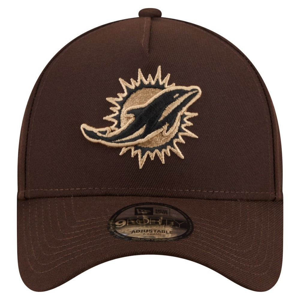 NFL Miami Dolphins Burnt Wood A-Frame 9FORTY Adjustable Hat