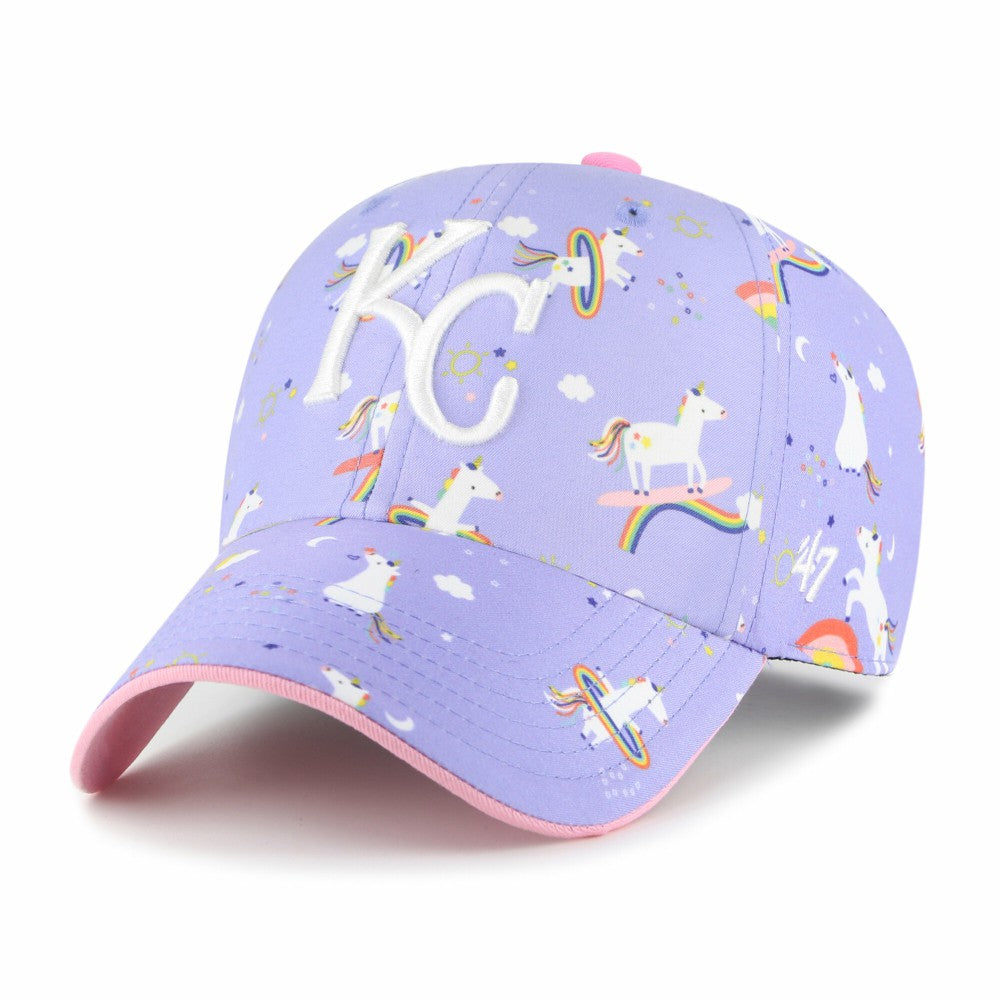 Kansas City Royals Girls Youth Unicorn Clean Up Adjustable Hat - Lavender | 47 brand