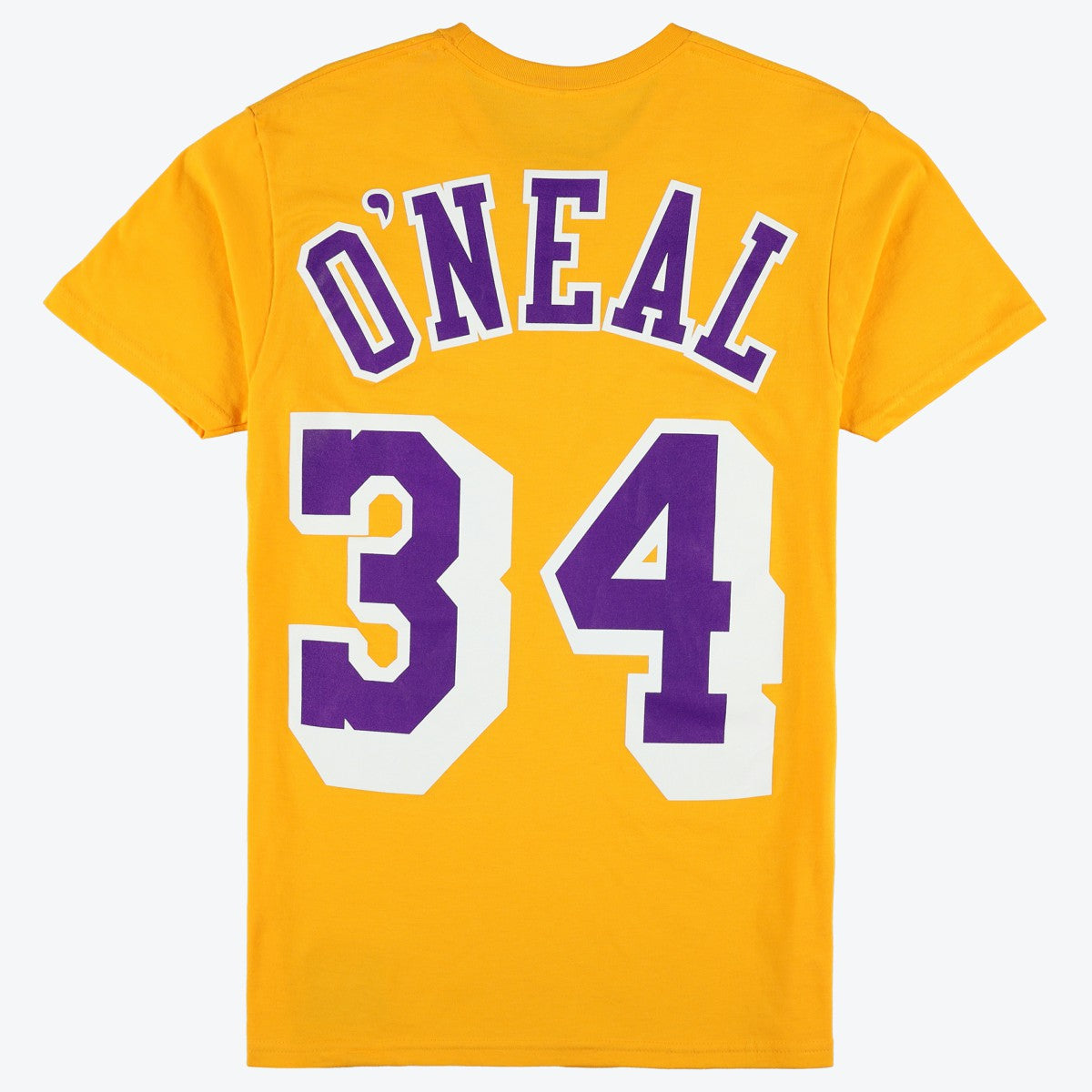 Shaquille O'Neal Los Angeles Lakers Unisex Hardwood Classics Name & Number T-Shirt - Gold | Mitchell & Ness discount