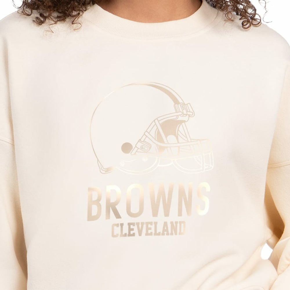 NFL Cleveland Browns Starter Women's Travel Pastels Boxy Fleece Sweatshirt
