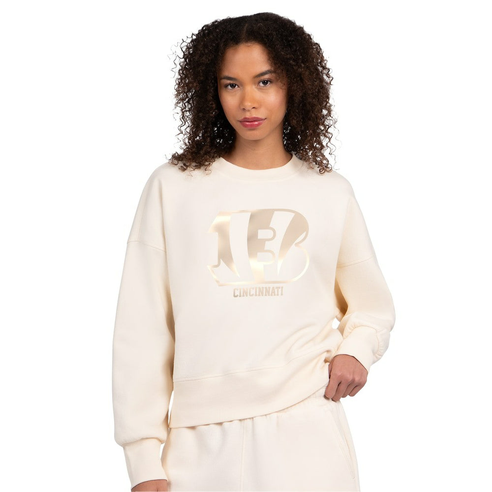 NFL Cincinnati Bengals Starter Women's Travel Pastels Boxy Fleece Sweatshirt