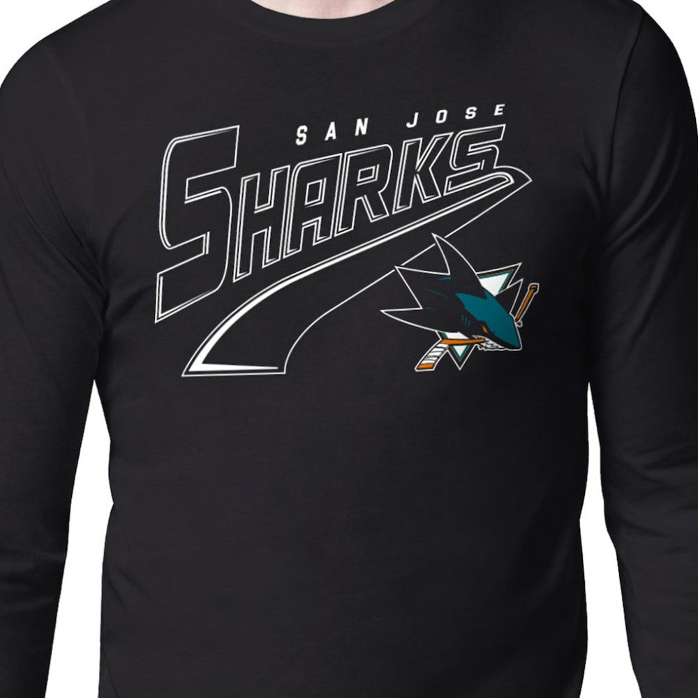 San Jose Sharks Starter Modern Tailsweep Long Sleeve T-Shirt