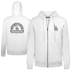 Los Angeles Dodgers Levelwear Podium Chenille Logo Full-Zip Hoodie - White