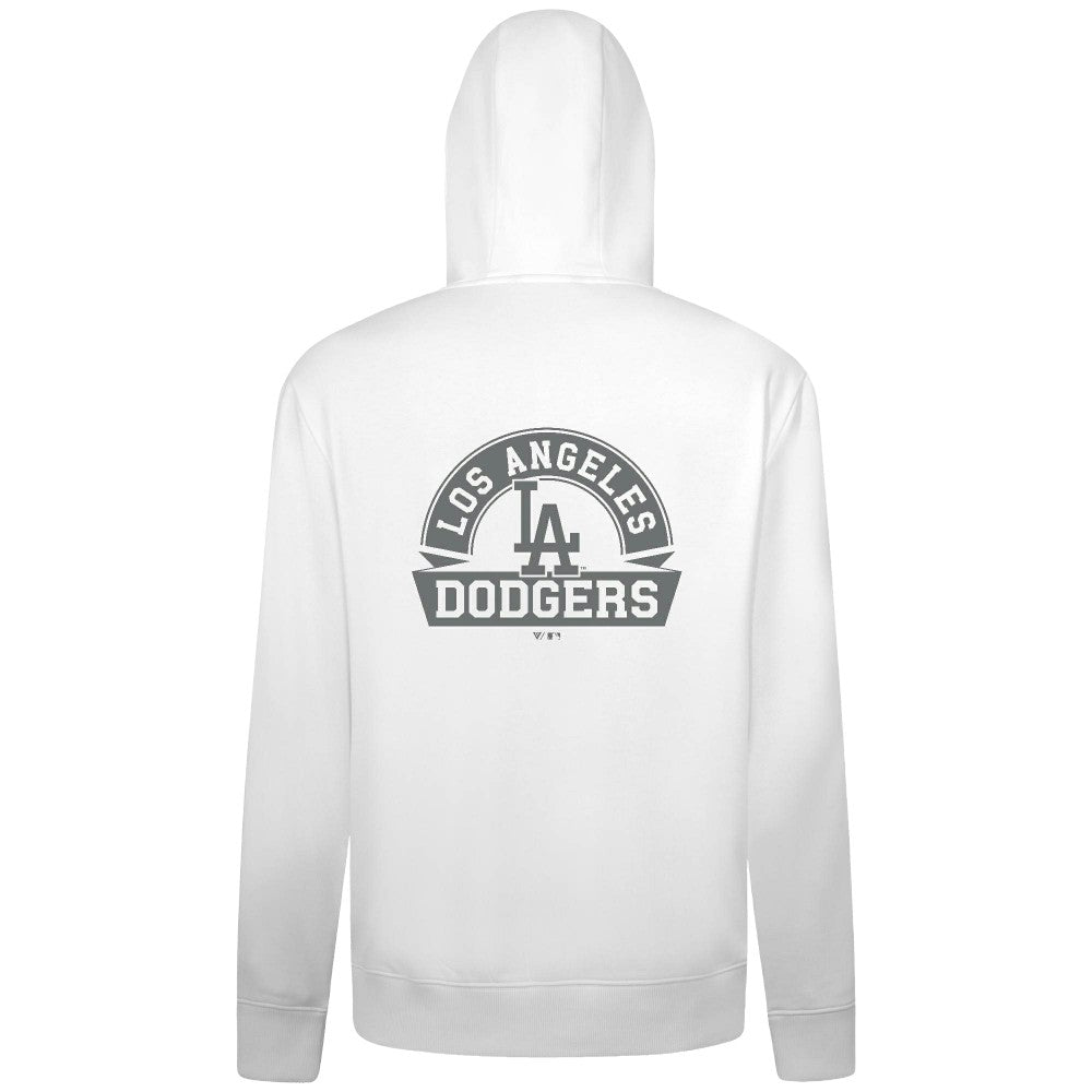 Los Angeles Dodgers Levelwear Podium Chenille Logo Full-Zip Hoodie - White