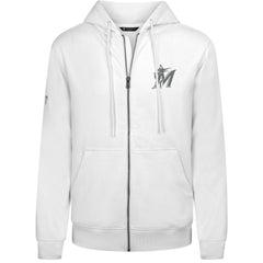 Miami Marlins Levelwear Podium Chenille Logo Full-Zip Hoodie - White