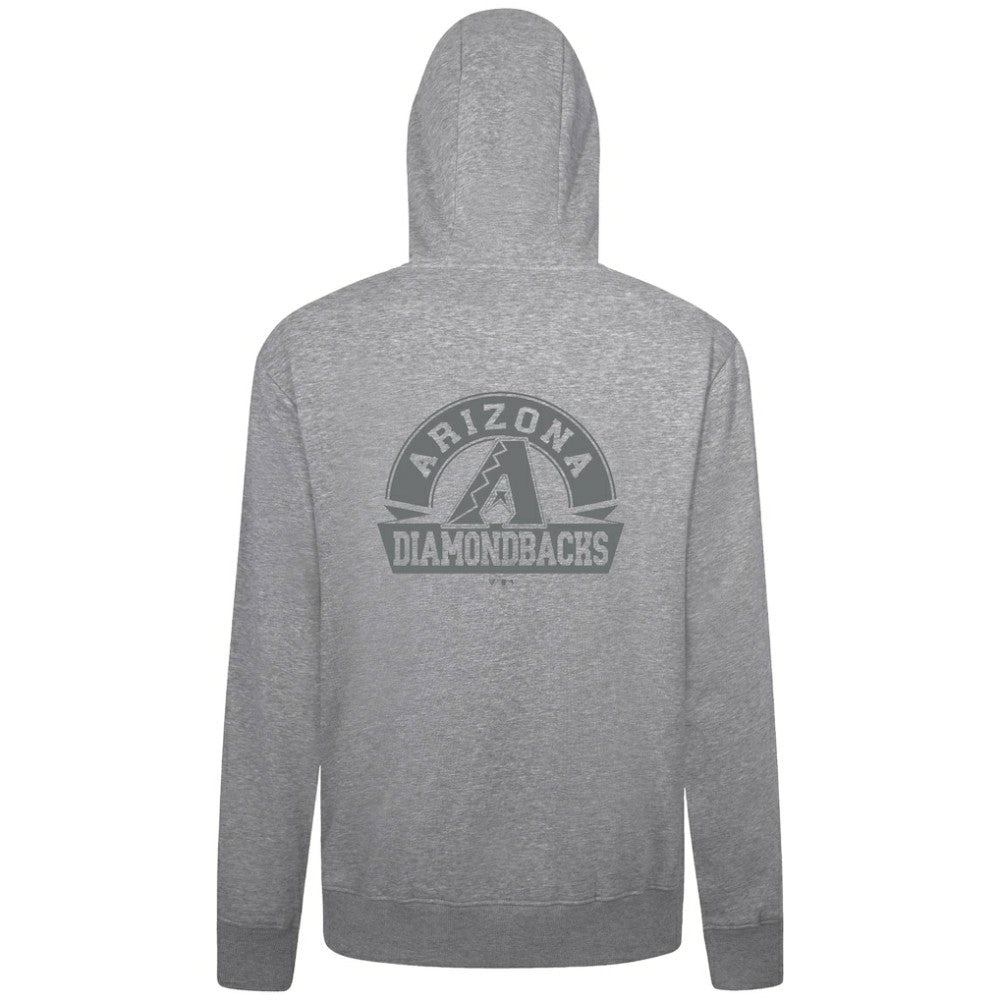 Arizona Diamondbacks Levelwear Podium Chenille Logo Full-Zip Hoodie - Heather Gray